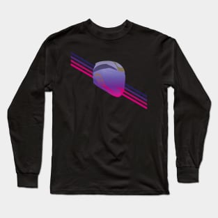 Motorcycle helmet synthwave style Long Sleeve T-Shirt